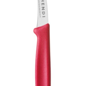 Nóż do obierania z wygiętym ostrzem, HENDI, czerwony, (L)158mm