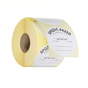 Etykiety Food Safety, wielorazowe - „SPOŻYĆ PRZED” , HENDI, 500 szt. w rolce, biały, 500 szt., ⌀50mm