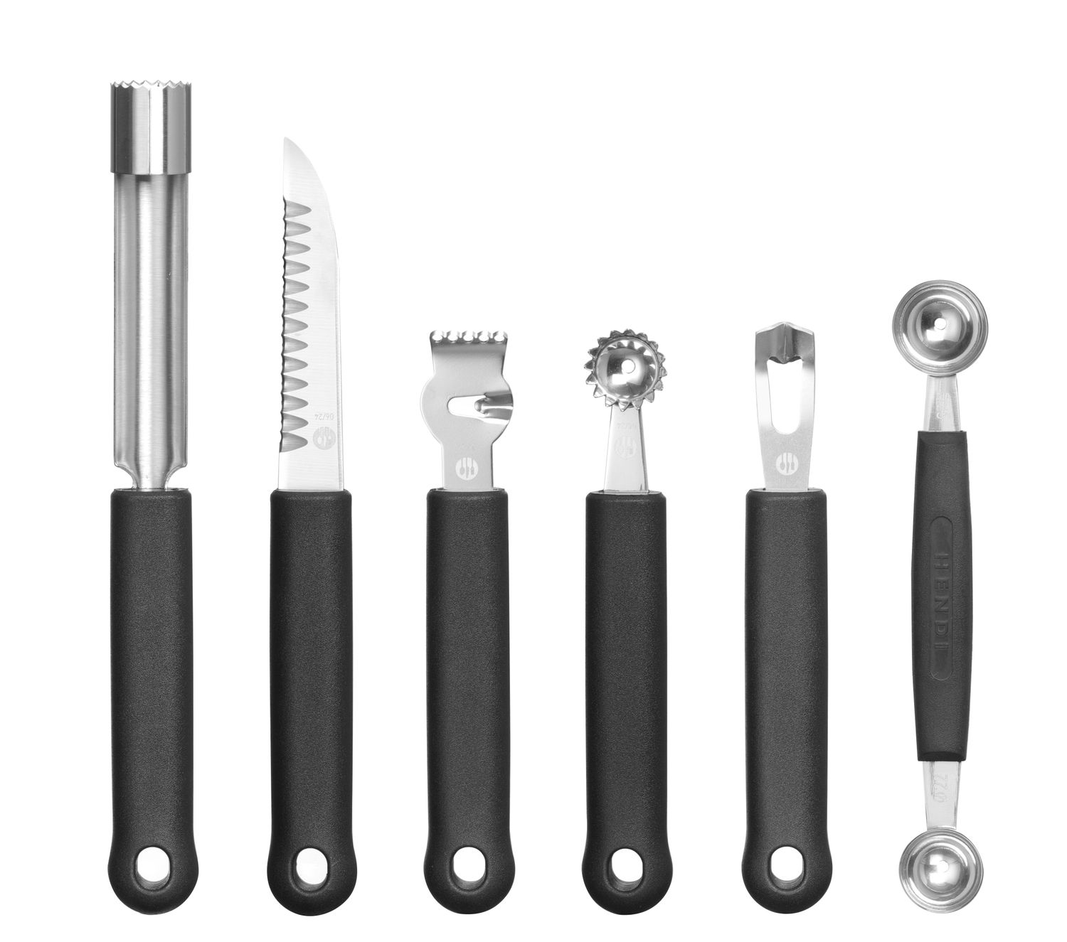 Zestaw noży dekoracyjnych – 6 elementowy, HENDI, czarny, 280x100x(H)50mm