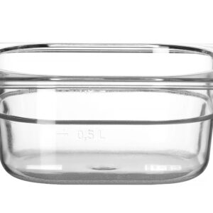 Pojemnik GN 1/6 z poliwęglanu, HENDI, Profi Line, GN 1/6, 1L, transparentny, 176x162x(H)65mm