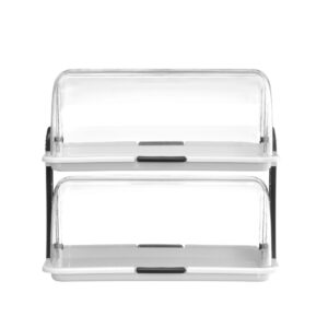 Witrynka Roll top - podwójna, HENDI, biały, 380x260x(H)355mm, Prostokątny