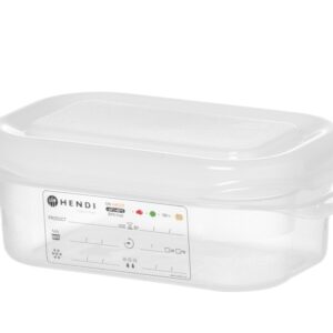 Pojemnik GN 1/9 z polipropylenu, HENDI, GN 1/9, 0,6L, transparentny, 176x108x(H)65mm, Prostokątny