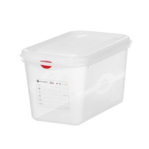 Pojemnik GN 1/4 z polipropylenu, HENDI, GN 1/4, 4,3L, transparentny, 265x162x(H)150mm, Prostokątny