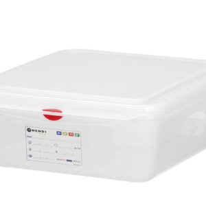 Pojemnik GN 1/2 z polipropylenu, HENDI, GN 1/2, 6,5L, transparentny, 325x265x(H)100mm, Prostokątny