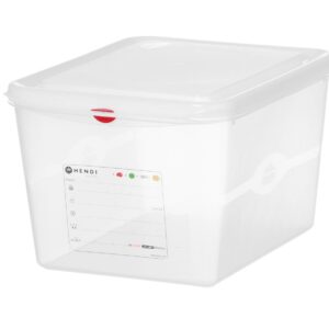 Pojemnik GN 1/2 z polipropylenu, HENDI, GN 1/2, 12,5L, transparentny, 325x265x(H)200mm, Prostokątny