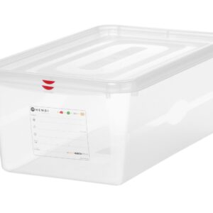 Pojemnik GN 1/1 z polipropylenu, HENDI, GN 1/1, 28L, transparentny, 530x325x(H)200mm, Prostokątny