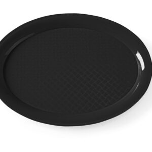 Taca Fast Food z polipropylenu, owalna, HENDI, czarny, 265x195x(H)15mm