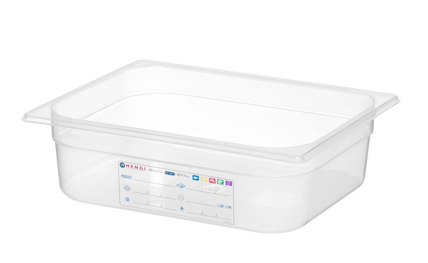 Pojemnik GN 1/2 HACCP, HENDI, GN 1/2, 6,5L, transparentny, 325x265x(H)100mm - obrazek 2