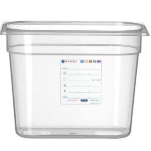Pojemnik GN 1/4 HACCP, HENDI, GN 1/4, 5,5L, transparentny, 265x162x(H)200mm