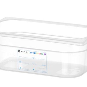 Pojemnik GN 1/4 HACCP, HENDI, GN 1/4, 2,8L, transparentny, 265x162x(H)100mm