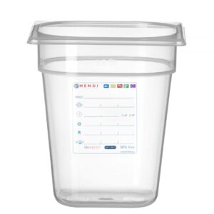 Pojemnik GN 1/6 HACCP, HENDI, GN 1/6, 3,4L, transparentny, 176x162x(H)200mm
