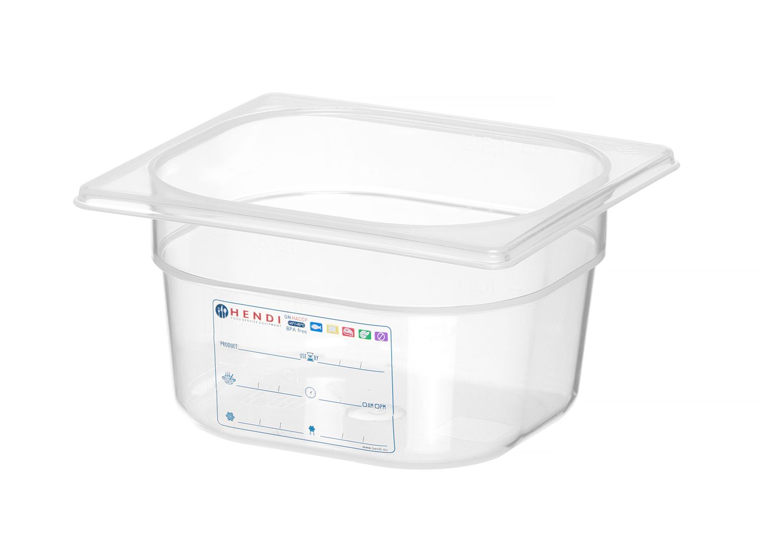 Pojemnik GN 1/6 HACCP, HENDI, GN 1/6, 1,6L, transparentny, 176x162x(H)100mm - obrazek 2