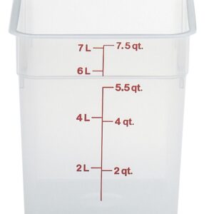 Przezroczysty pojemnik polipropylenowy na żywność CamSquare, Cambro, 7,6 l, 7,6L, transparentny, 215x215x(H)230mm