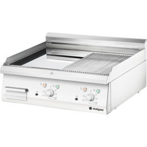 Płyta grillowa elektryczna, chromowana, gładko-ryflowana, P 8.1 kW, U 400 V