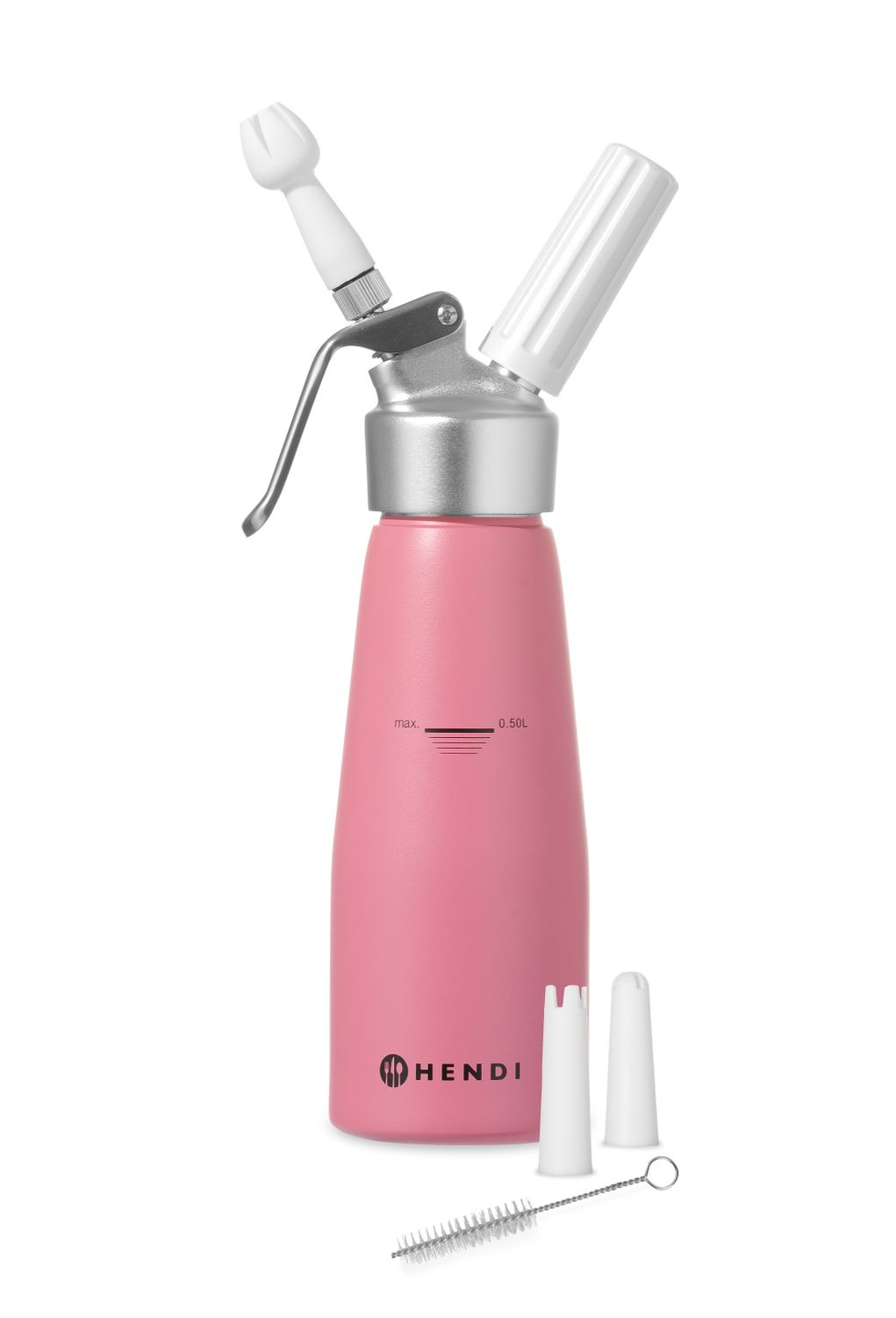 Syfon do bitej śmietany, HENDI, 0,5L, Pastelowy różowy, ⌀80x(H)260mm - obrazek 2