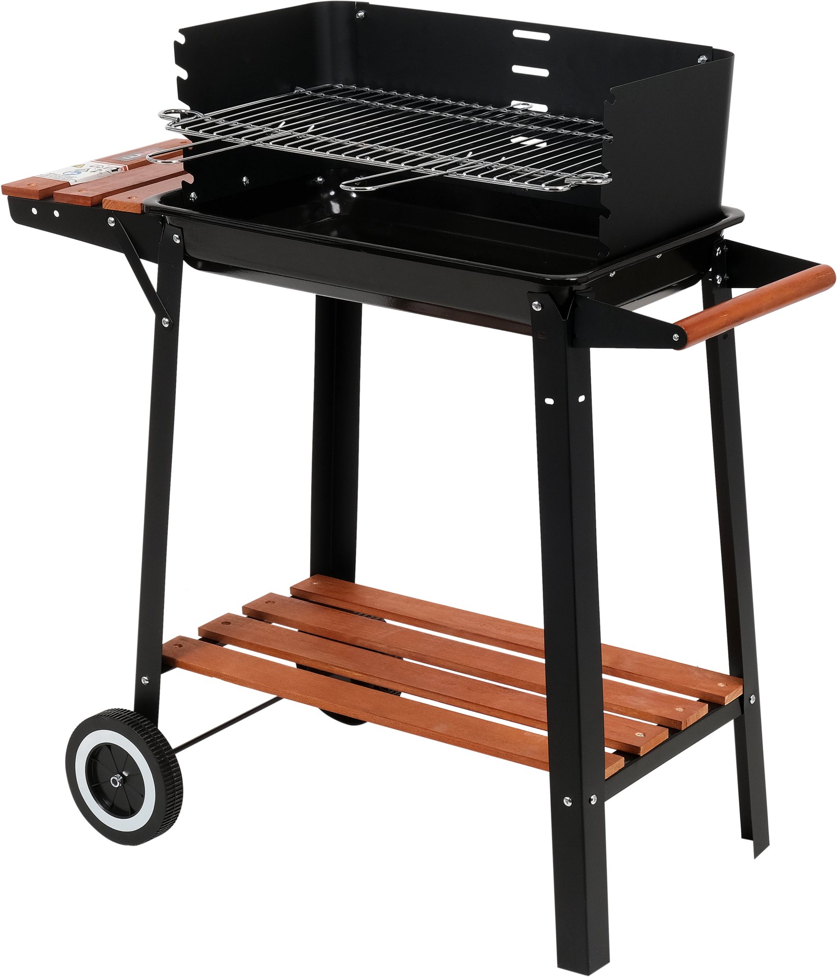 GRILL WĘGLOWY Z PÓŁKĄ, RUSZT 48X26.5CM