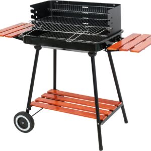 GRILL WĘGLOWY Z PÓŁKAMI, RUSZT 53X33CM