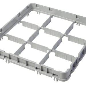 Nadstawka do koszy half drop 500x500 mm szara, model E2, Cambro, liczba przegródek: 9 (3x3), wymiar przegródki: 150x150 mm, jasnoszary, 499x499x(H)51mm