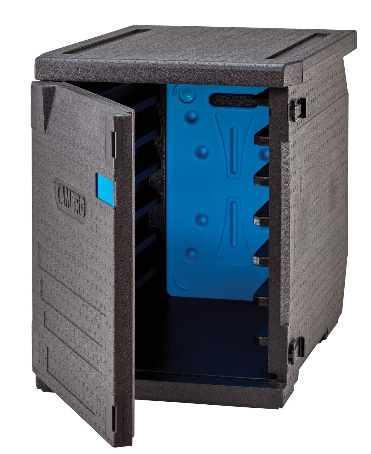 Pojemnik termoizolacyjny Cam GoBox, ładowany od przodu, na pojemniki 600x400 mm, z 6 wbudowanymi prowadnicami, Cambro, 126 l, z 6-ma prowadnicami, 126L, czarny, 770x540x(H)687mm - obrazek 4