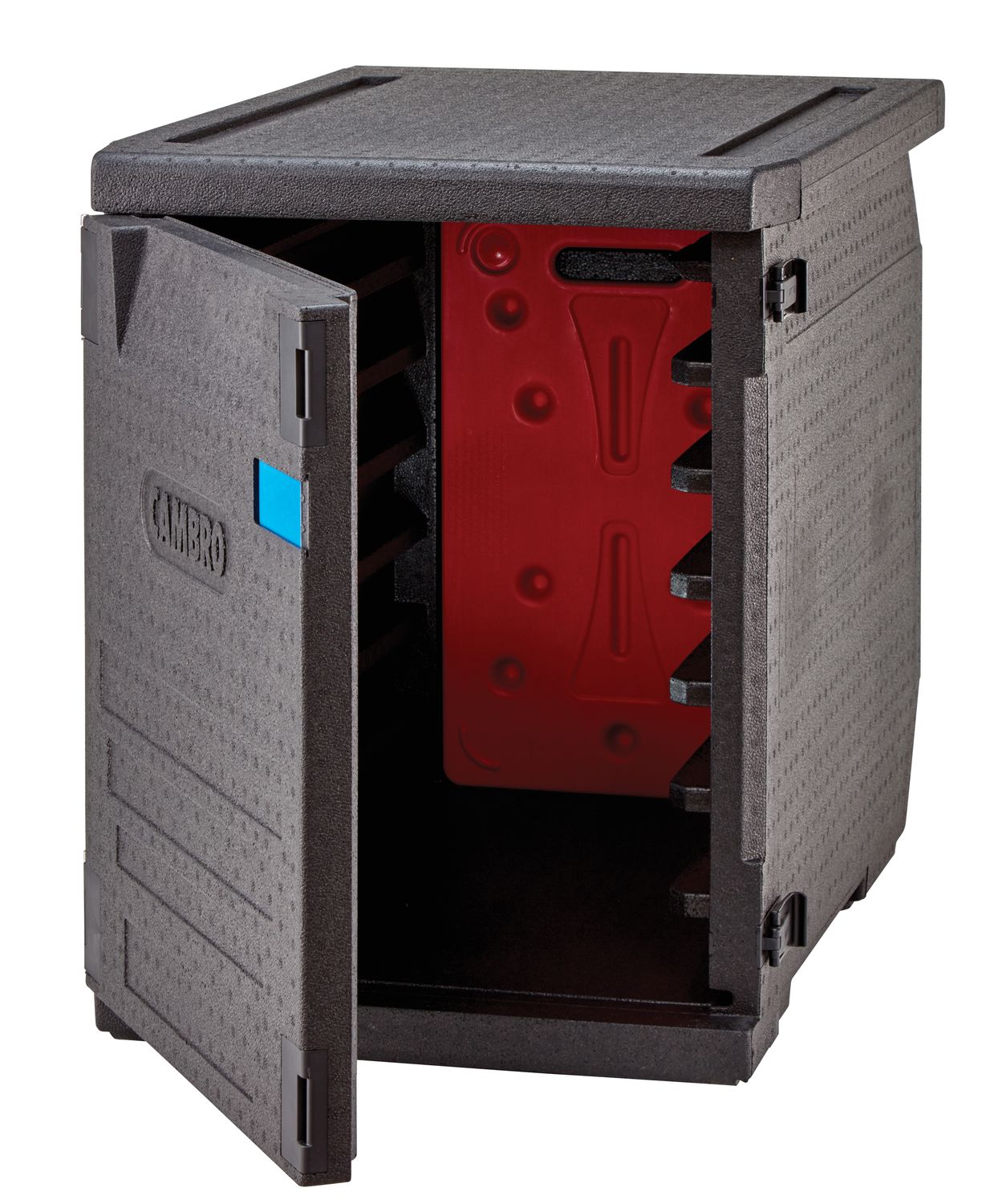 Pojemnik termoizolacyjny Cam GoBox, ładowany od przodu, na pojemniki 600x400 mm, z 6 wbudowanymi prowadnicami, Cambro, 126 l, z 6-ma prowadnicami, 126L, czarny, 770x540x(H)687mm - obrazek 3