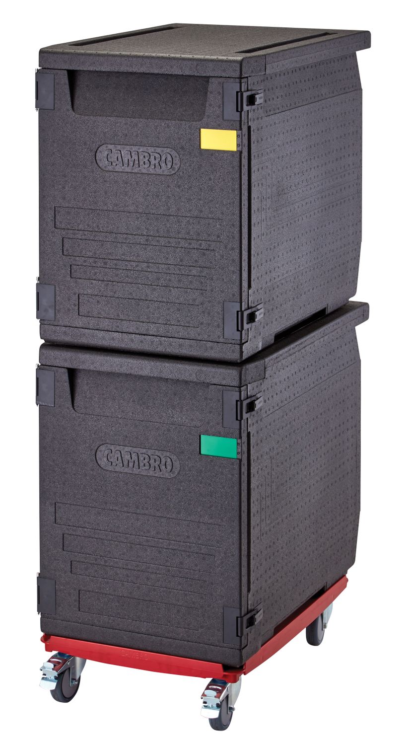 Pojemnik termoizolacyjny Cam GoBox, ładowany od przodu, na pojemniki 600x400 mm, z 6 wbudowanymi prowadnicami, Cambro, 126 l, z 6-ma prowadnicami, 126L, czarny, 770x540x(H)687mm - obrazek 10