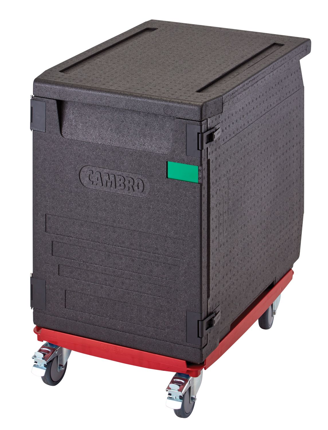 Pojemnik termoizolacyjny Cam GoBox, ładowany od przodu, na pojemniki 600x400 mm, z 6 wbudowanymi prowadnicami, Cambro, 126 l, z 6-ma prowadnicami, 126L, czarny, 770x540x(H)687mm - obrazek 9