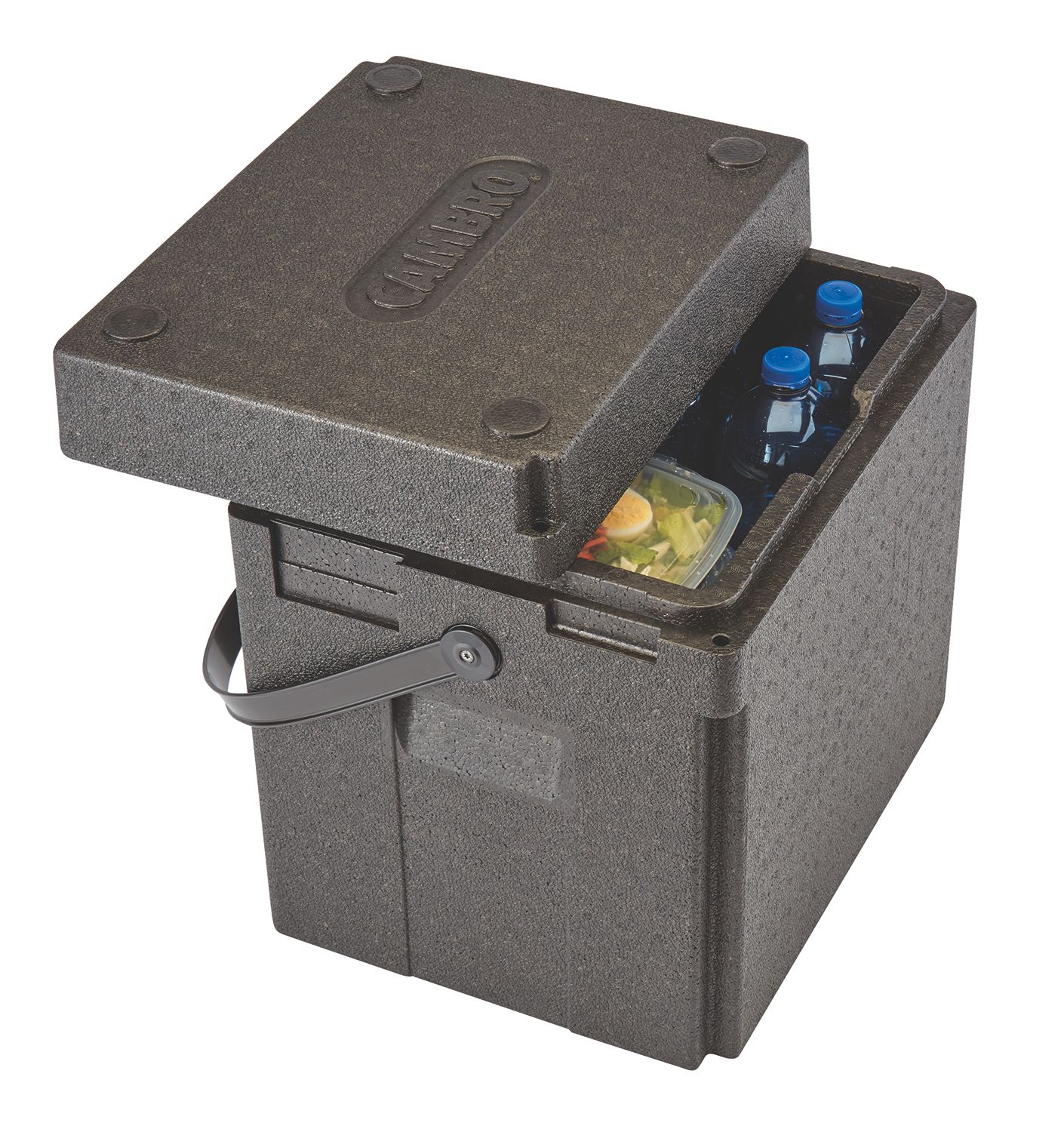 Pojemnik termoizolacyjny Cam GoBox na napoje, ładowany od góry, z paskiem na ramię, 35 l, Cambro, pojemność (ilość butelek): 12 wysokich butelek wina o pojemności 0,75 l lub 12 plastikowych butelek z wodą mineralną, 35L, czarny, 420x335x(H)420mm - obrazek 3