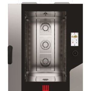Piec konwekcyjno-parowy Millennial Touch Screen Bakery z automatycznym systemem myjącym, 10× 600×400 mm – sterowany elektronicznie, gazowy, Tecnoeka, 230V/700W, 18kW, 850x1035x(H)1230mm