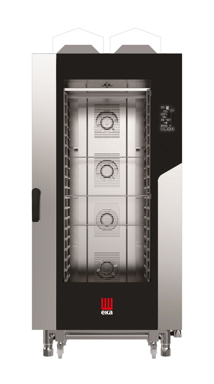 Piec konwekcyjno-parowy Millennial Black Mask Gastro, 20× GN 1/1 – sterowany elektronicznie, gazowy, Tecnoeka, 230V/1450W, 30000kW, 930x1160x(H)2060mm