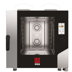Piec konwekcyjno-parowy Millennial Touch Screen Bakery z automatycznym systemem myjącym, 6× 600×400 mm – sterowany elektronicznie, gazowy, Tecnoeka, 230V/500W, 13500kW, 850x1035x(H)950mm