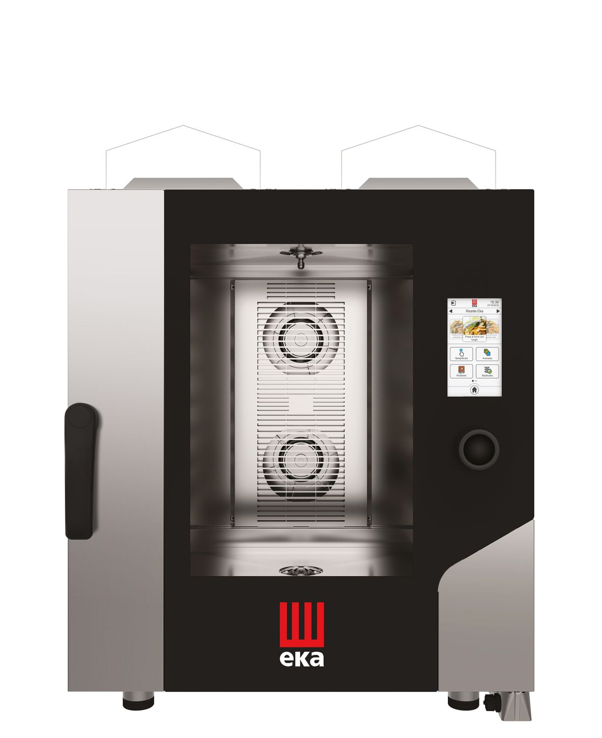 Piec konwekcyjno-parowy Millennial Touch Screen Gastro z automatycznym systemem myjącym, 7× GN 1/1 – sterowany elektronicznie, gazowy, Tecnoeka, 230V/500W, 13500kW, 730x850x(H)950mm