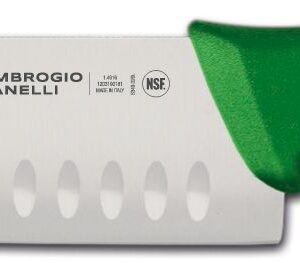 Nóż Santoku Supra Colore, Ambrogio Sanelli, ostrze ze żłobieniami, zielony, (L)310mm