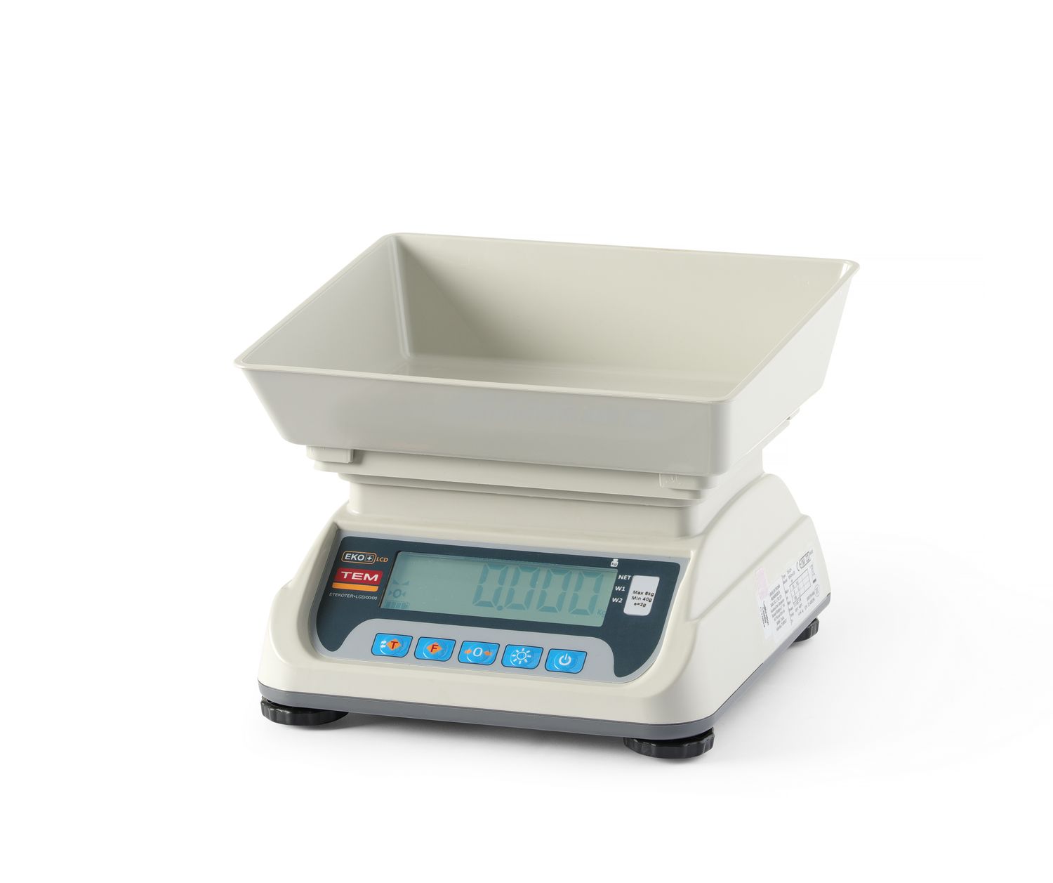 Waga kuchenna LCD z legalizacją, seria ECO+, TEM, 255x264x(H)189mm - obrazek 2