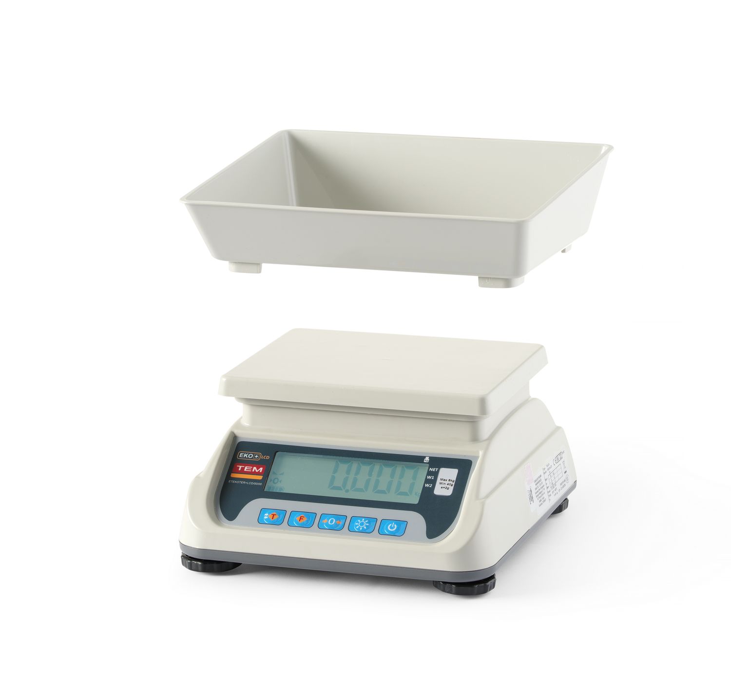 Waga kuchenna LCD z legalizacją, seria ECO+, TEM, 255x264x(H)189mm - obrazek 3