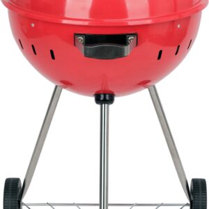 GRILL WĘGLOWY OKRĄGŁY 54CM CZERWONY