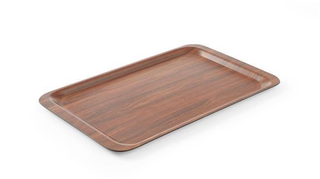 Taca do serwowania, prostokątna, antypoślizgowa, laminowana, AmerBox, mahoniowy, 460x360mm - obrazek 3
