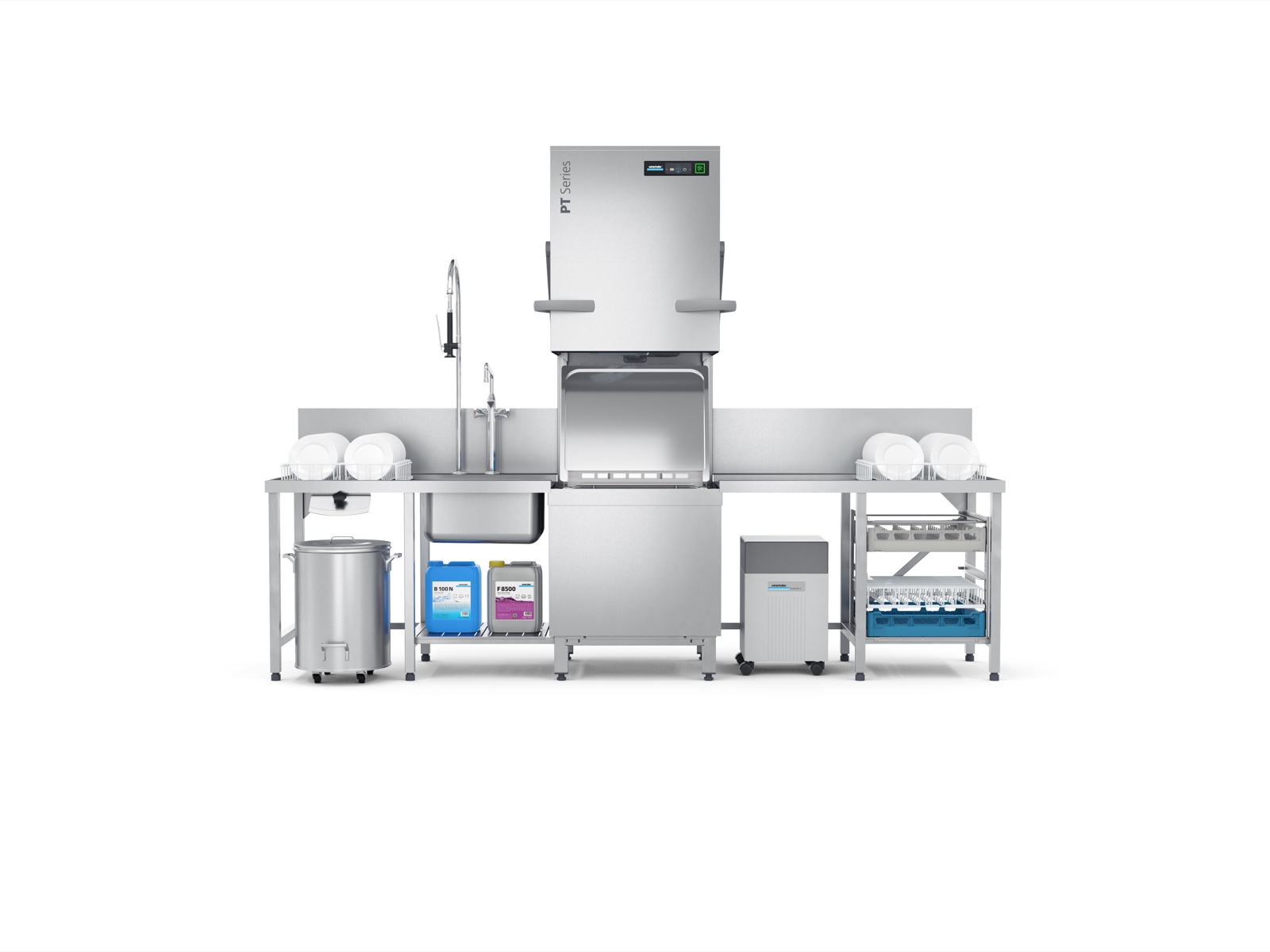 Winterhalter PT-XL - PT XL frontal open trays tables